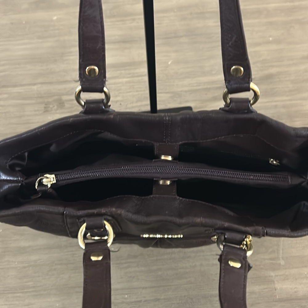 Coach F15513 Brown Leather Ashley Shoulder Bag Handbag Tote Purse - Picture 9 of 13